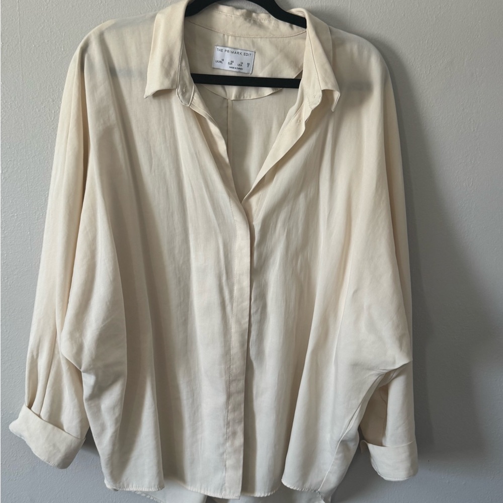 Cream Button-Up Blouse